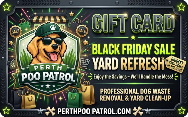 Perth Poo Patrol gift card design: Black Friday