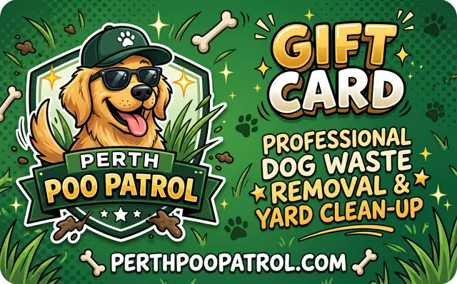 Perth Poo Patrol gift card design: Cartoon