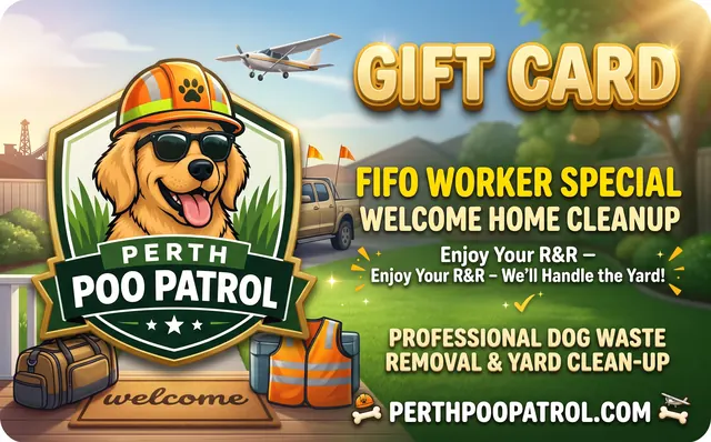 Perth Poo Patrol gift card design: FIFO welcome home