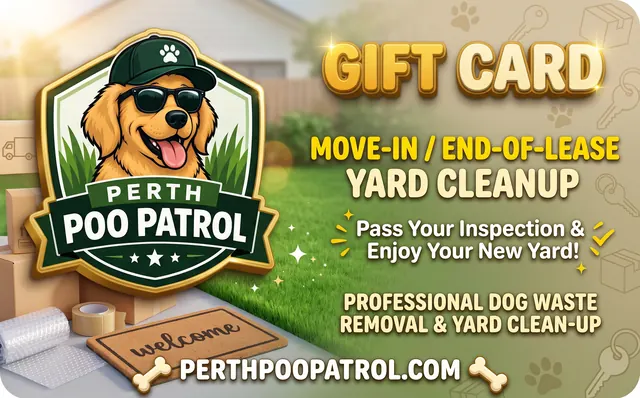 Perth Poo Patrol gift card design: Move-in or end of lease