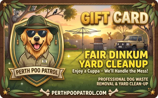 Perth Poo Patrol gift card design: Fair dinkum outback