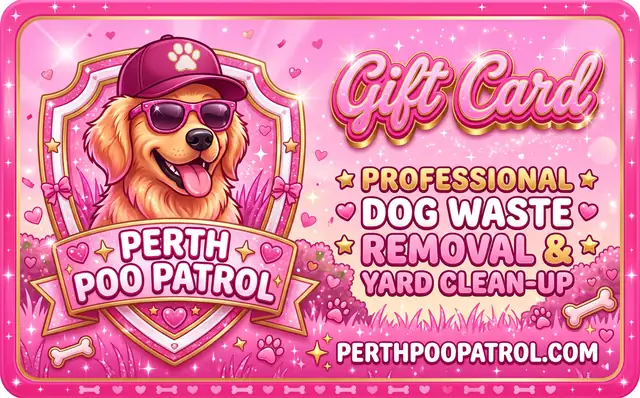 Perth Poo Patrol gift card design: Pretty in pink